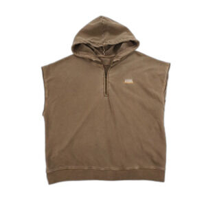 BUDRO Hickory Hero Half Zip Sleeveless Hoodie Minimal Grunge Streetwear 90s Y2k